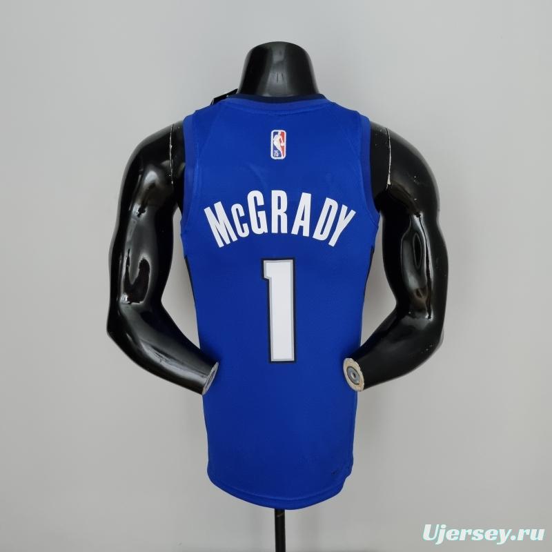 75th Anniversary McGrady #1 Orlando Magic Blue NBA Jersey