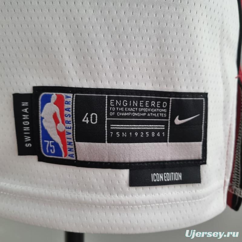 75th Anniversary Miami Heat ADEBAYO#13 White NBA Jersey