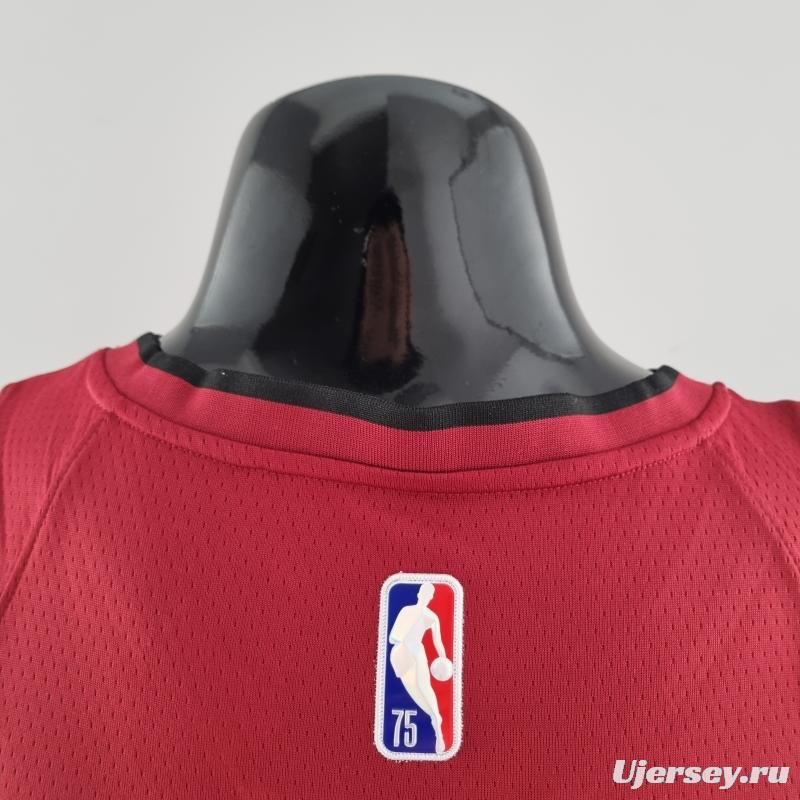 75th Anniversary Miami Heat Jordan OLADIPO#4 Burgundy NBA Jersey