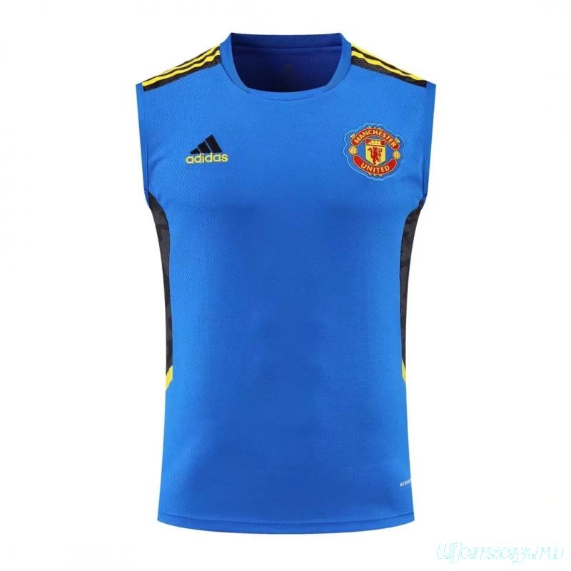 22/23 Manchester United Pre-Training Jersey Blue Vest