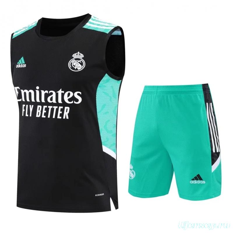 22/23 Real Madrid Pre-match Training Jersey Black Vest