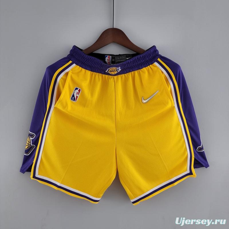 75th Anniversary Los Angeles Lakers Yellow NBA Shorts