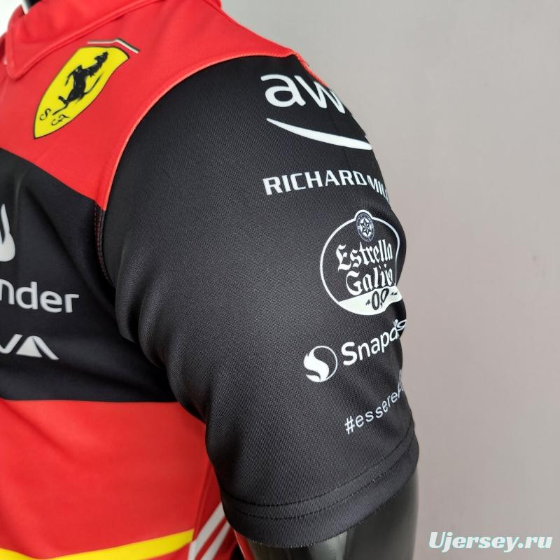 2022 F1 Ferrari Red/Yellow Polos #0006