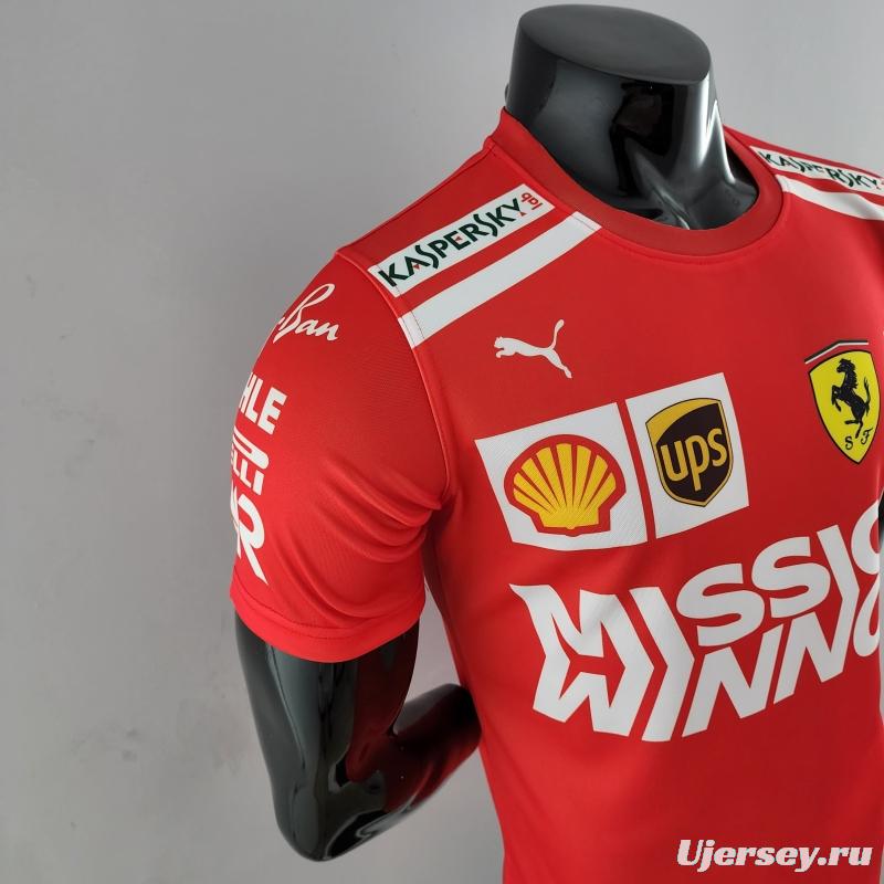 2022 F1 Ferrari  RED T-shirts Full Sponsor #0007