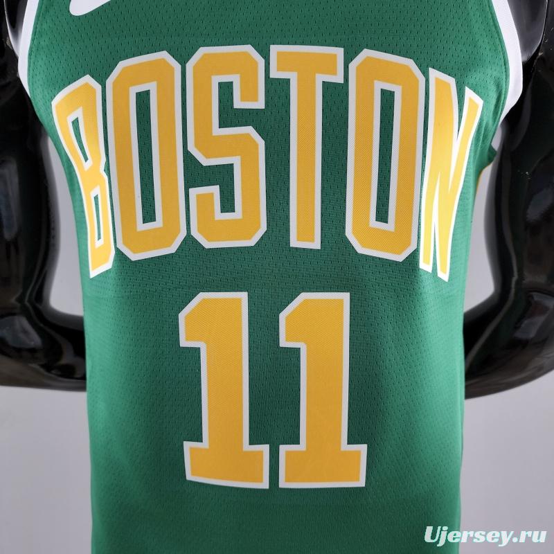 Boston Celtics IRVING#11 Green Gold NBA Jersey