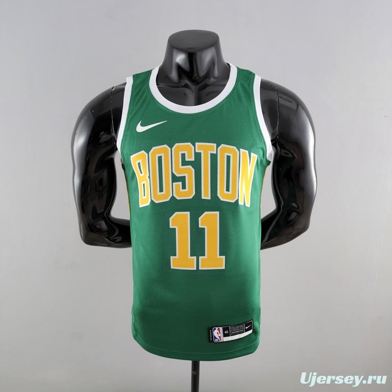 Boston Celtics IRVING#11 Green Gold NBA Jersey