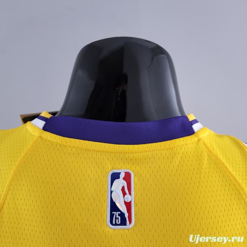 75th Anniversary IRVING #11 Los Angeles Lakers Yellow NBA Jersey