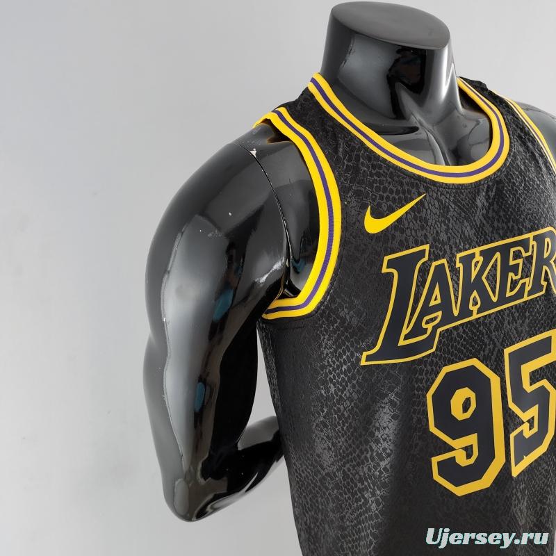 TOSCANO#95 Los Angeles Lakers Black NBA Jersey