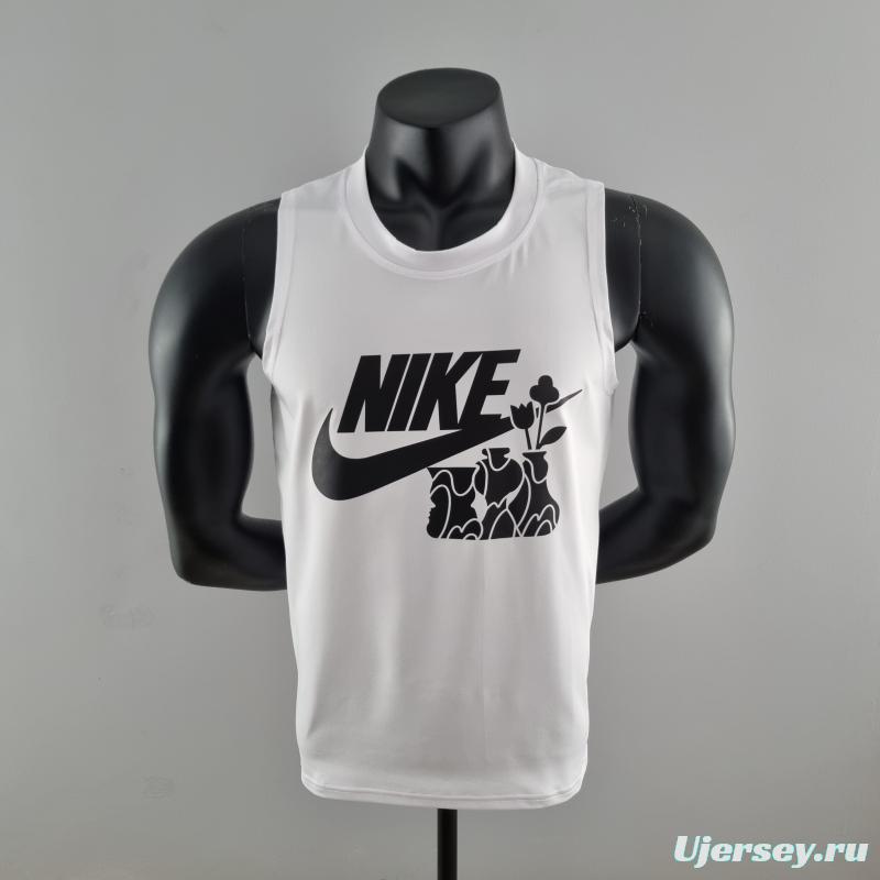 2022 Nike White Vest Shirts  "Nike Sport /Flower Logo"#K000195