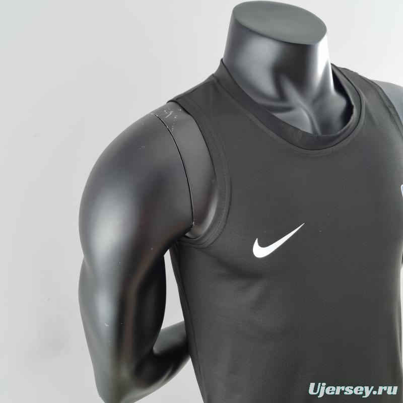 2022 Nike/NBA Pure Black Vest Shirts #K000201