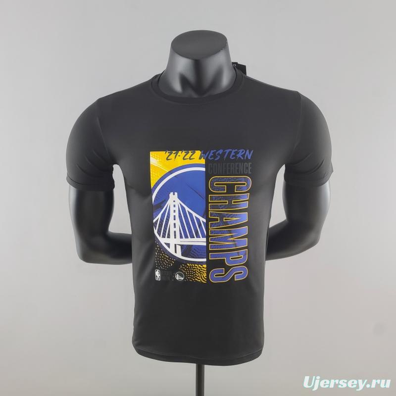 2022 NBA Golden State Warriors CHAMPIONS Black T-Shirts #K000223