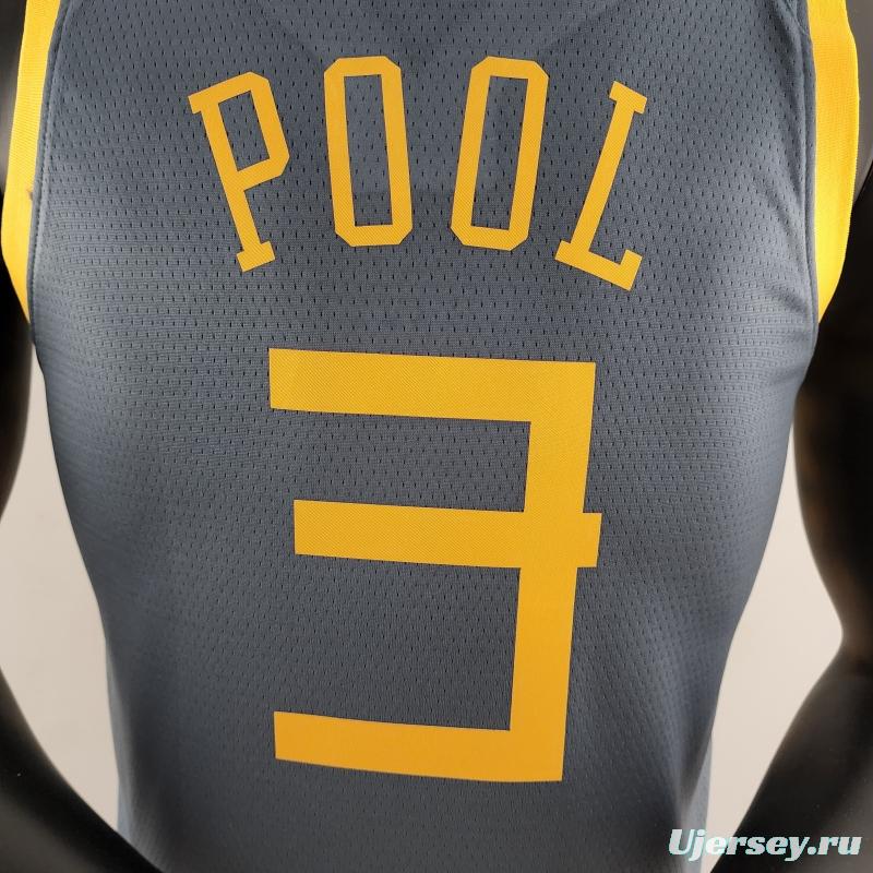 2018 POOLE#3 Golden State Warriors Grey NBA Jersey