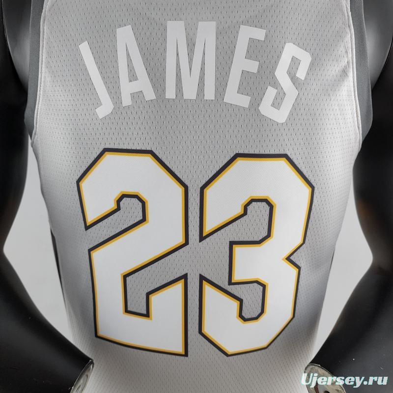 2018 JAMES #23 Cleveland Cavaliers Grey NBA Jersey