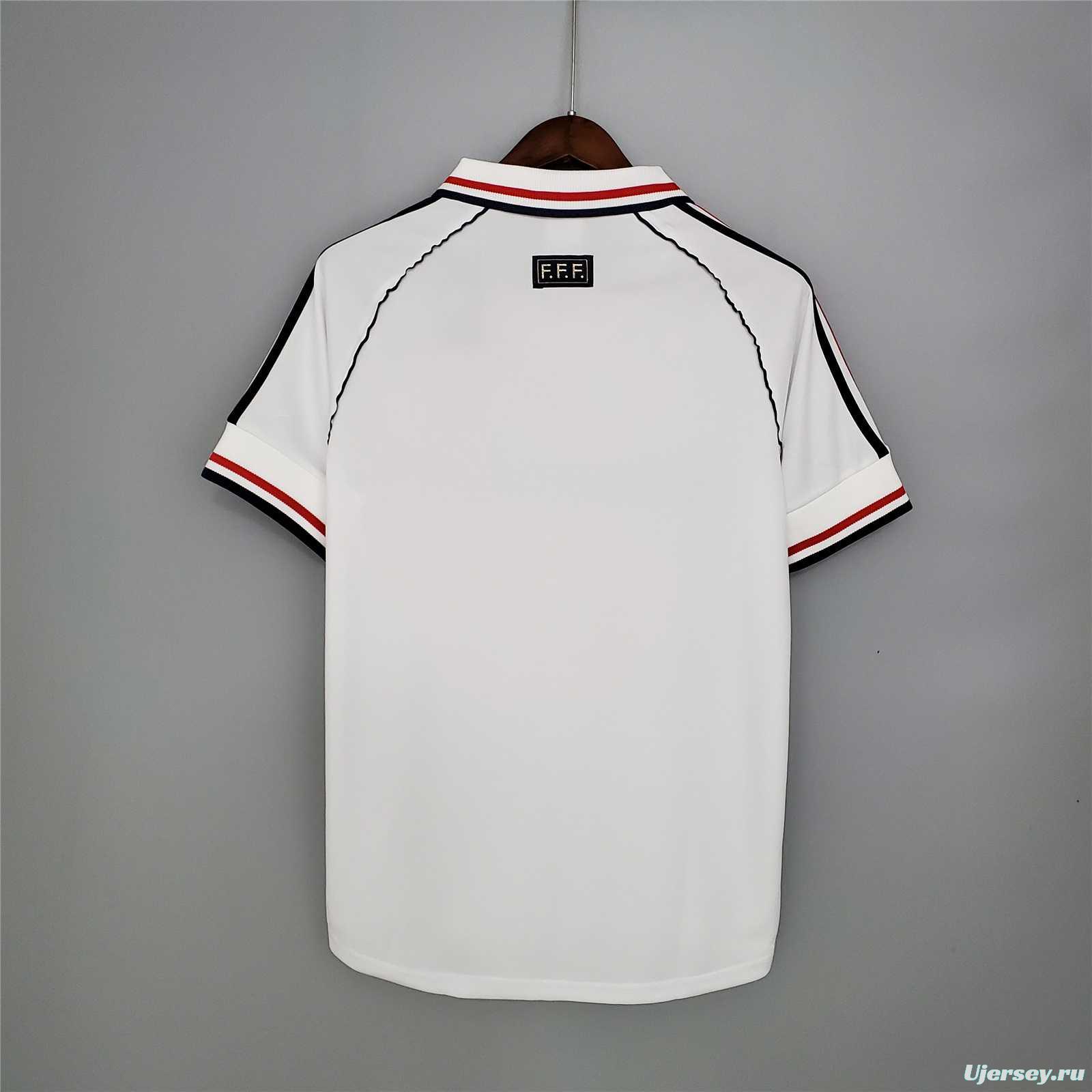 Retro 1998 France Away White Soccer Jersey