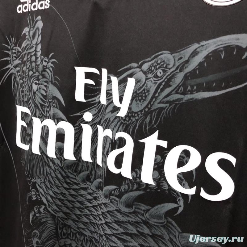 Retro 14/15 Real Madrid Third Dragon Black Soccer Jersey