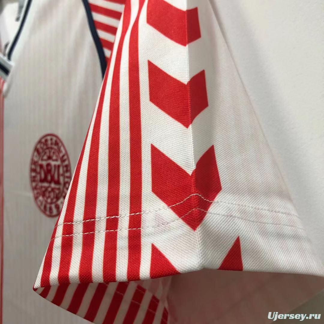 Retro 1986 Denmark Away Soccer Jersey