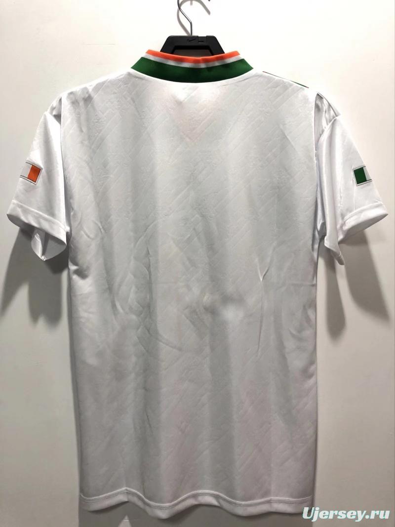 Retro 1994 Ireland Away White Soccer Jersey