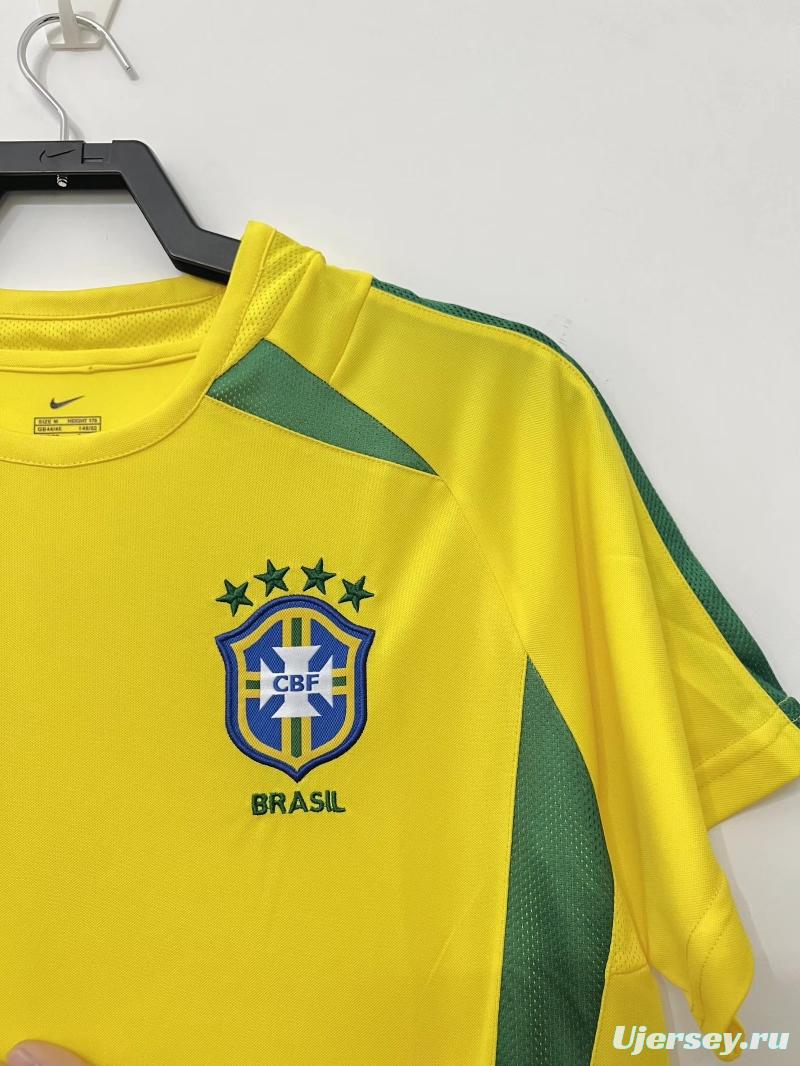 Retro 2002 Brazil Home Soccer Jersey