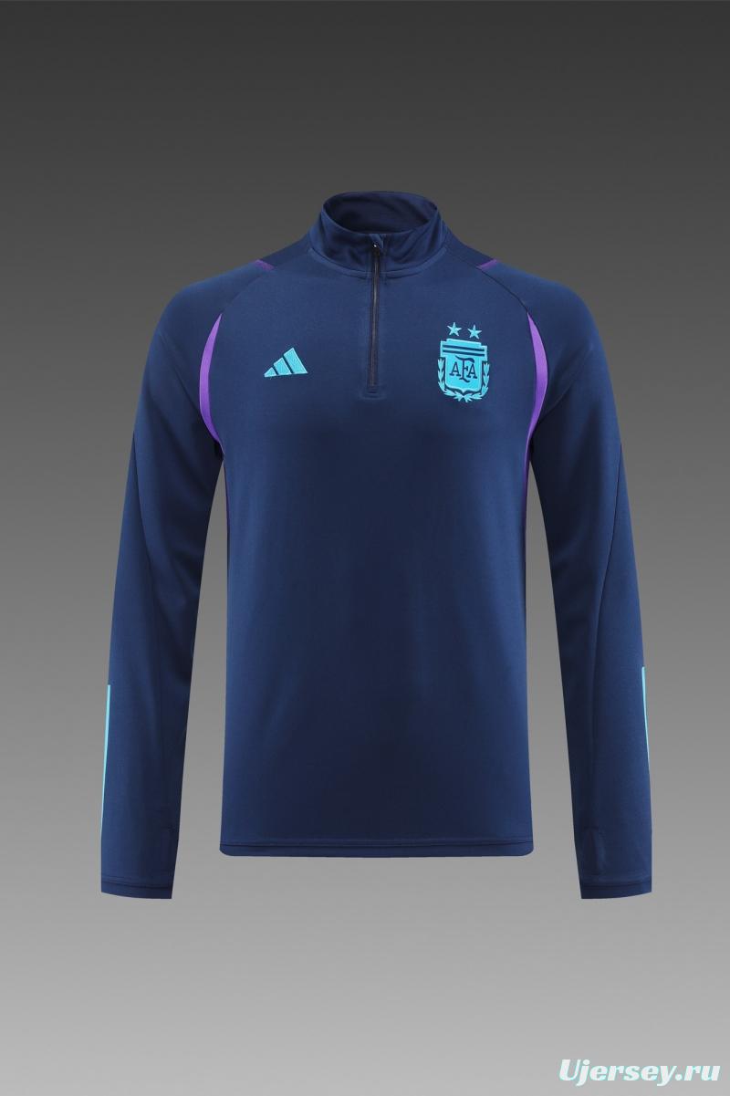 2022 Argentina Navy Half Zipper Tracksuit