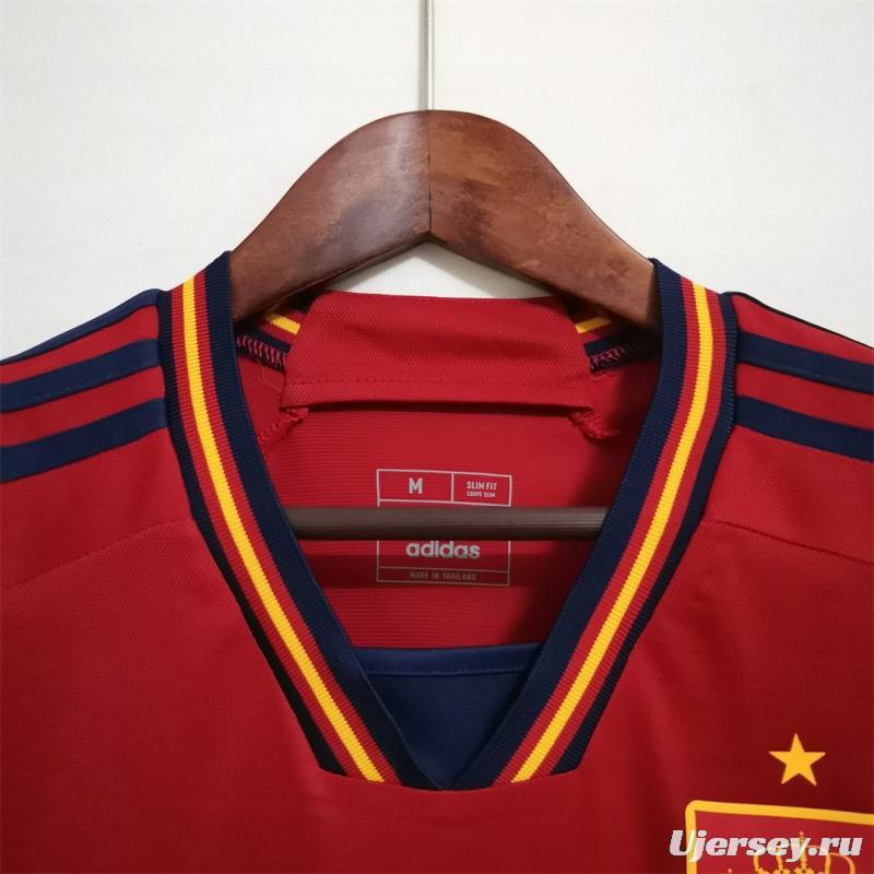 2022 Spain Home Soccer Jersey