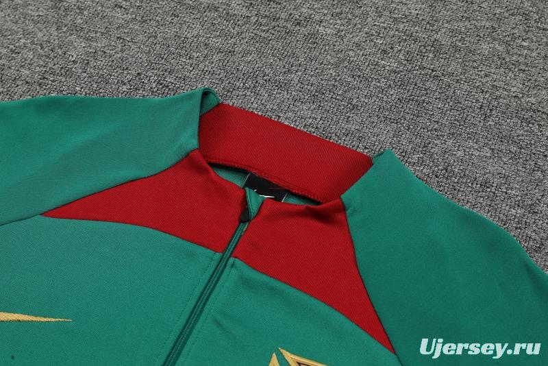 2022 Portugal Half Zipper Green Tracksuit