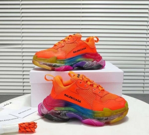 Men/Women Balenciaga Triple S MutiColor Clear Sole Orange Sneaker Item 6380400