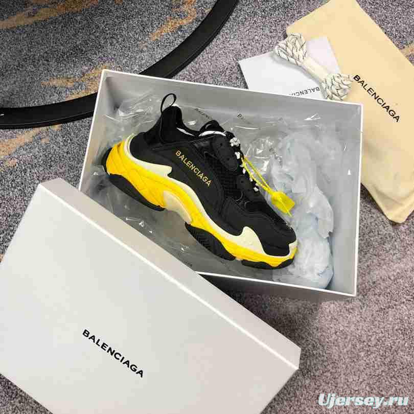 Men Balenciaga Triple-S Sneaker Yellow Sole Black