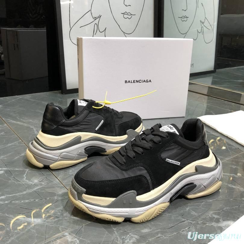 Men/Women Balenciaga Triple S Sneaker Black/Blue Sole Item 6380340