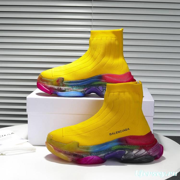 Men/Women Balenciaga Speed Yellow Sneaker