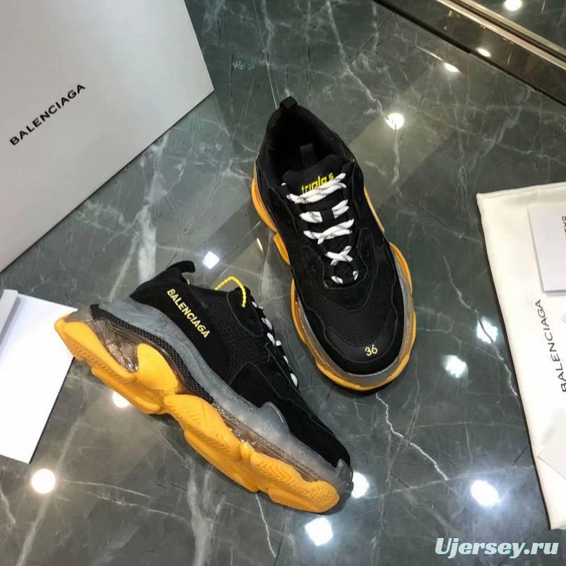 Men/Women Balenciaga Triple S Sneaker Black/Yellow Item 6380380