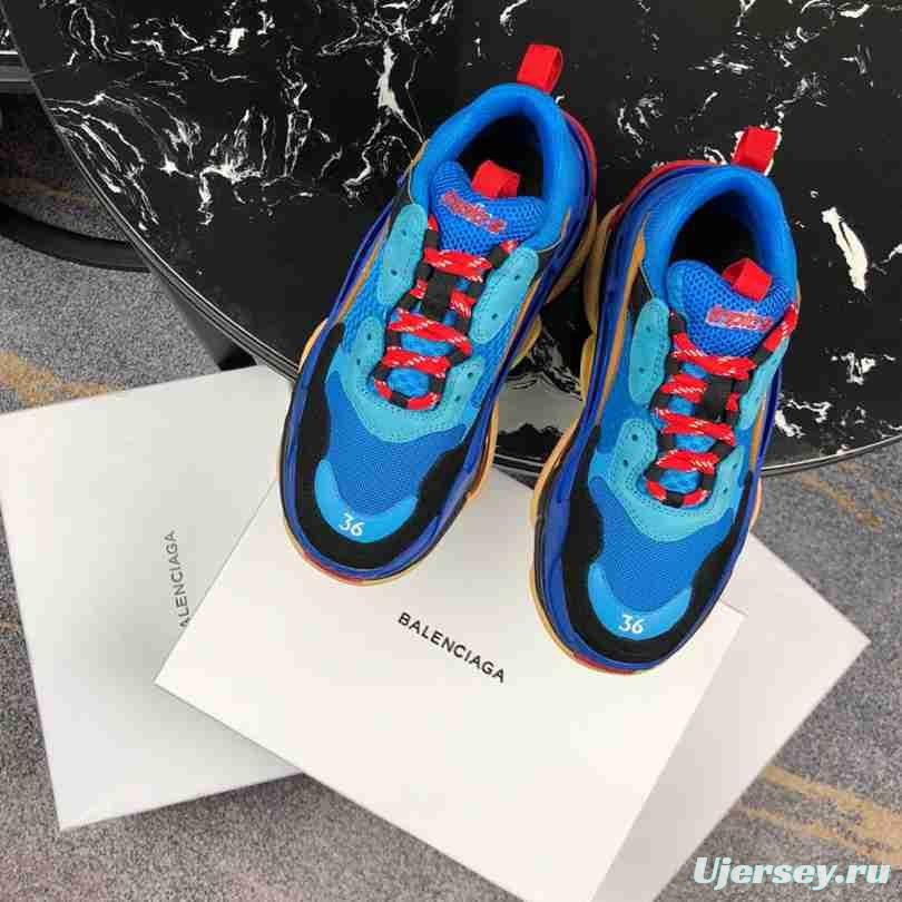 Men Balenciaga Triple-S Sneaker Multi-Color Blue/Black/Brown