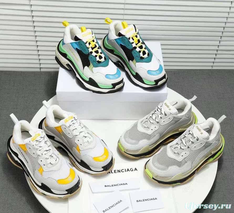 Men/Women Balenciaga Triple-S Sneaker Multi-Color Grey/Yellow Item 6380340