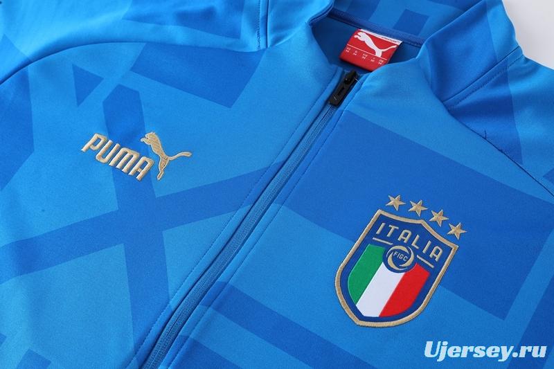 2022 Italy Blue Full Zipper Tracksuit