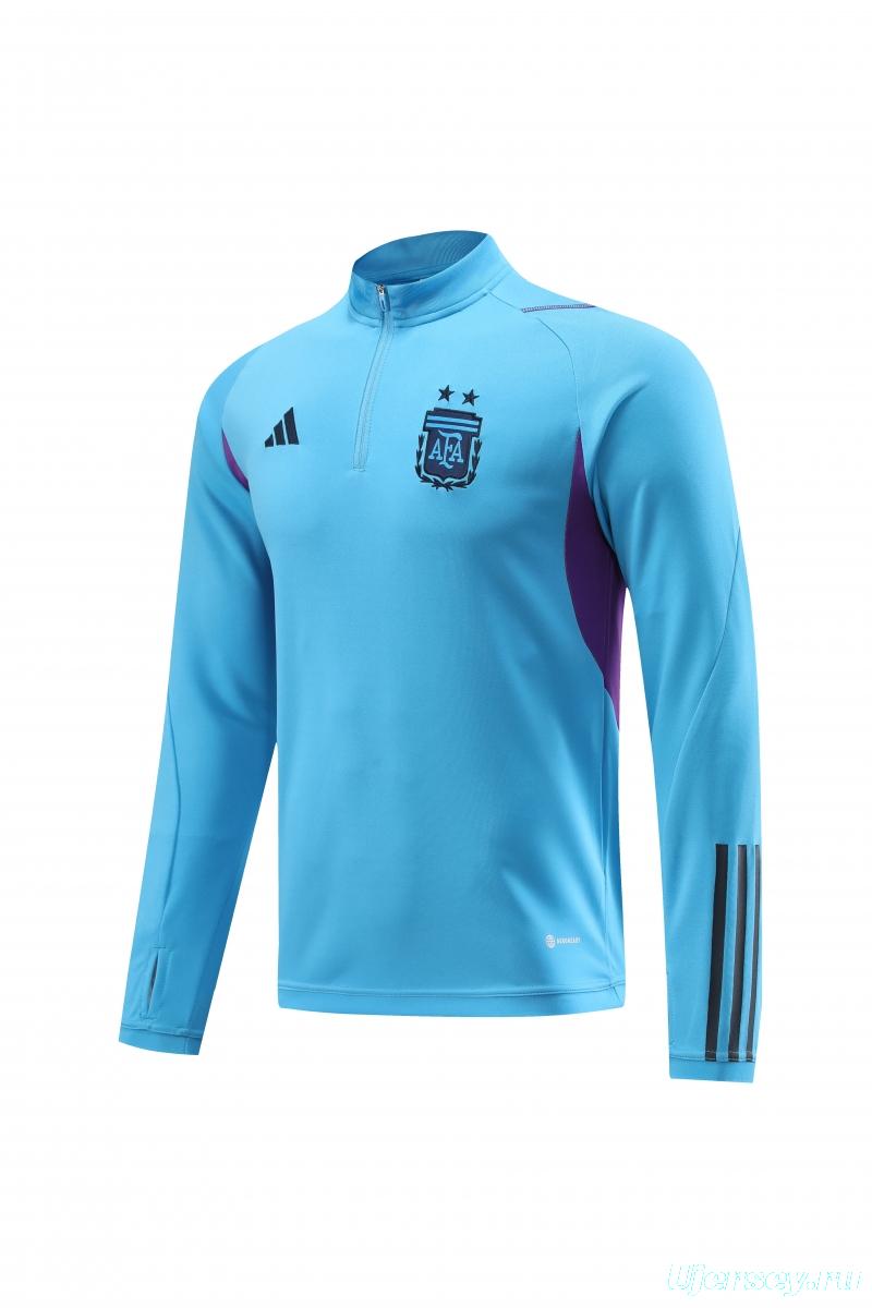 2022 Argentina Sky Blue Zipper Tracksuit