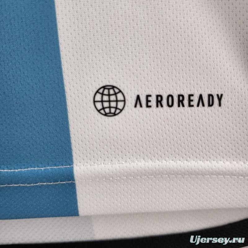 2 Stars Argentina Home Final Match Jersey With Full Patch