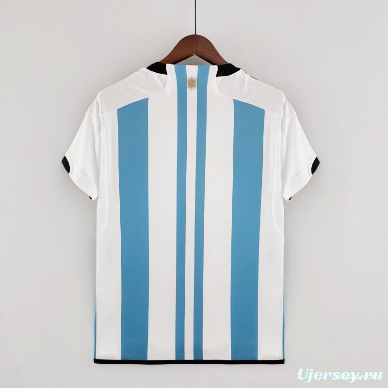 3 Stars 2022 Argentina Home Jersey CAMPEONES DEL MUNDO Printing