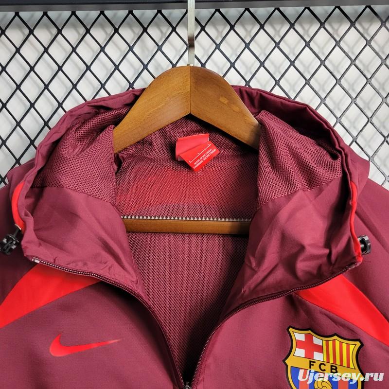 23-24 Barcelona Red Windbreaker