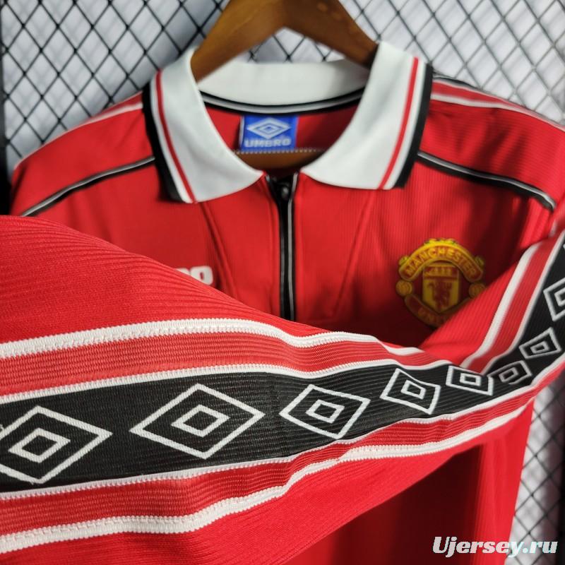 Retro Long Sleeve 98/99 Manchester United Home Jersey