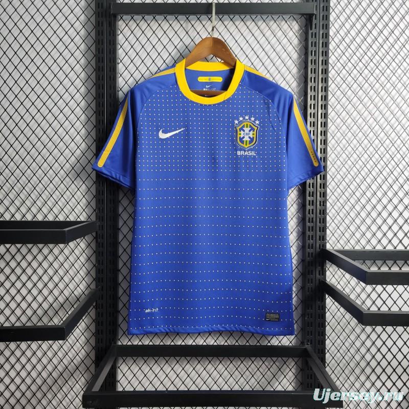 Retro 2010 Brazil Away Blue Jersey