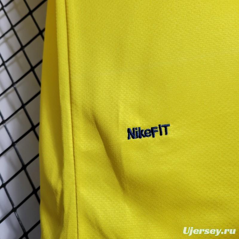Long Sleeve Retro 08/09 Barcelona Away Yellow Jersey