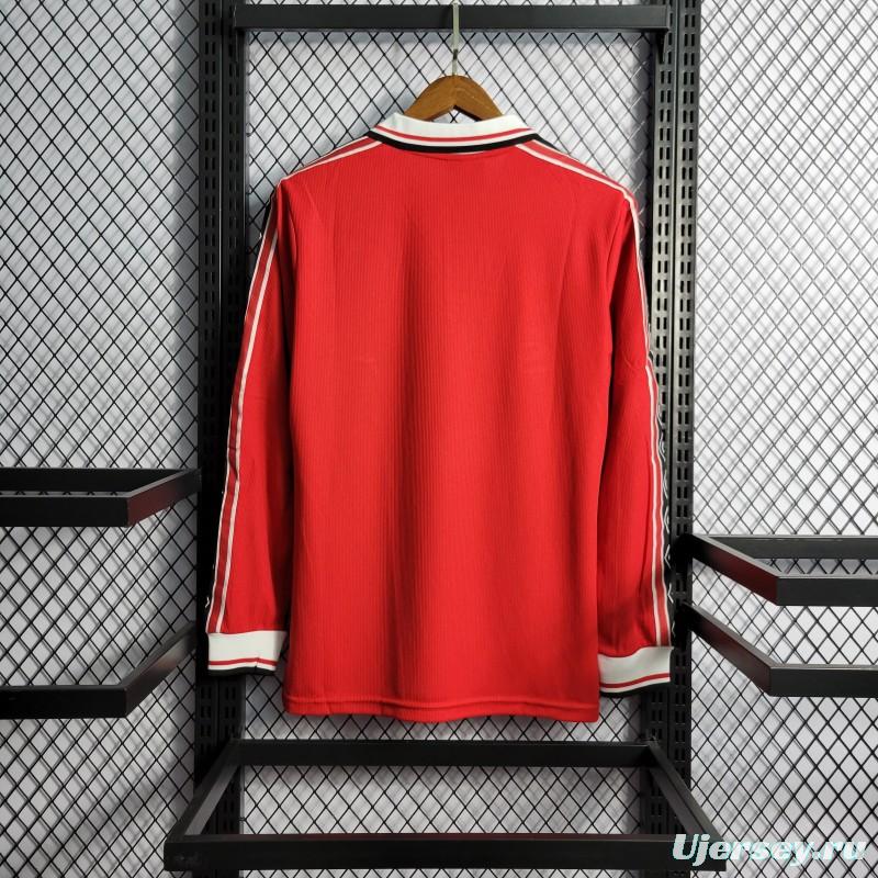 Retro Long Sleeve 98/99 Manchester United Home Jersey