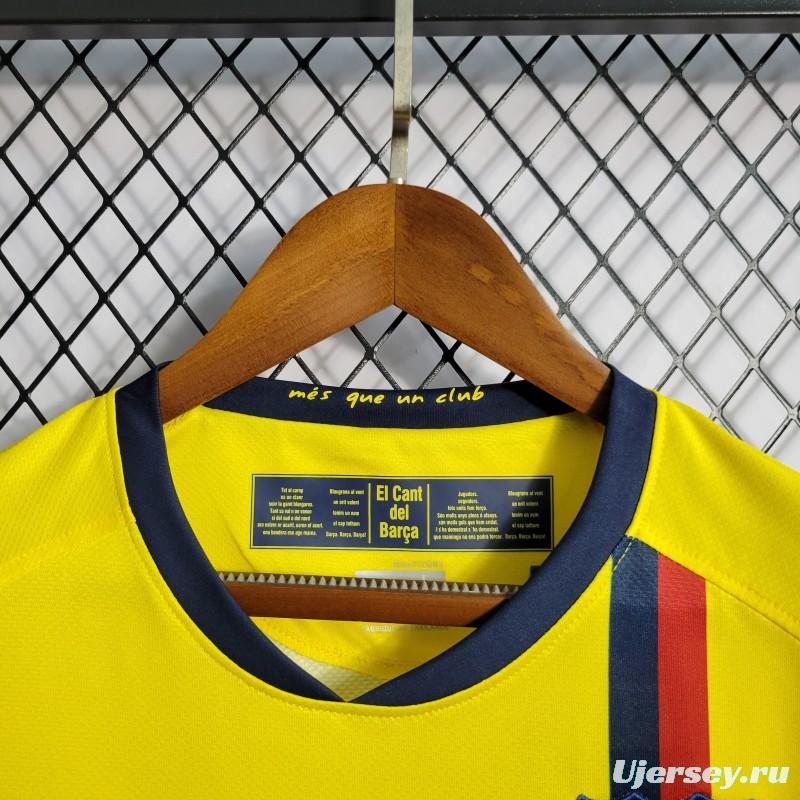 Retro 08/09 Barcelona Away Yellow Jersey