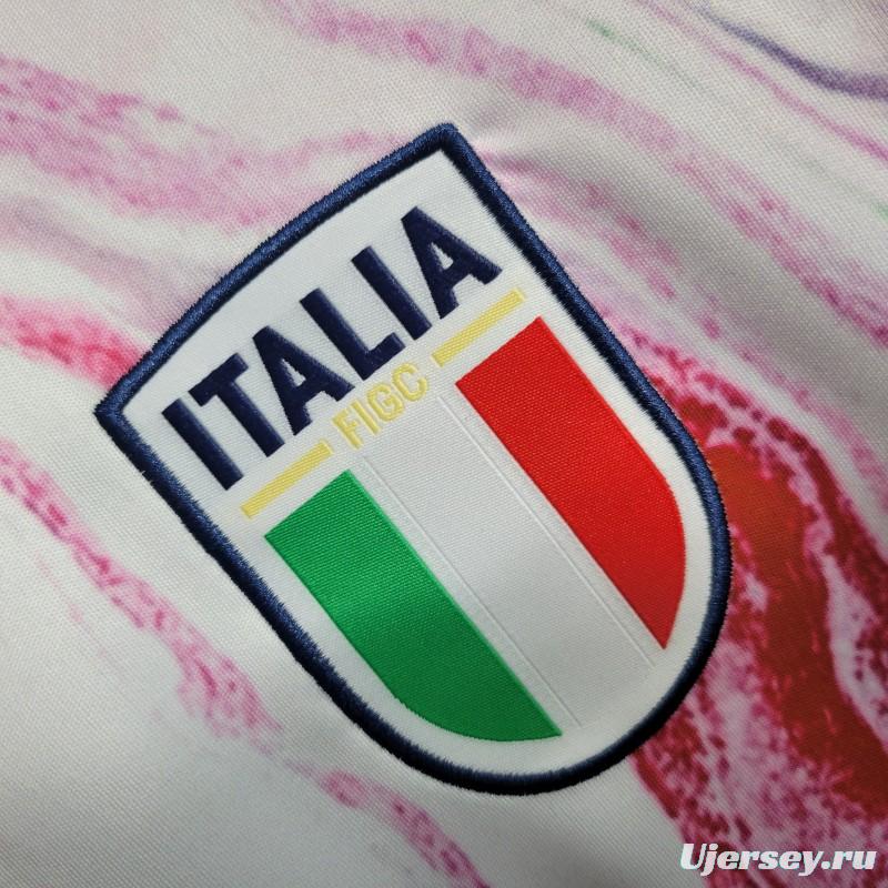 2023 Italy FIGC Pre-Match White Jersey