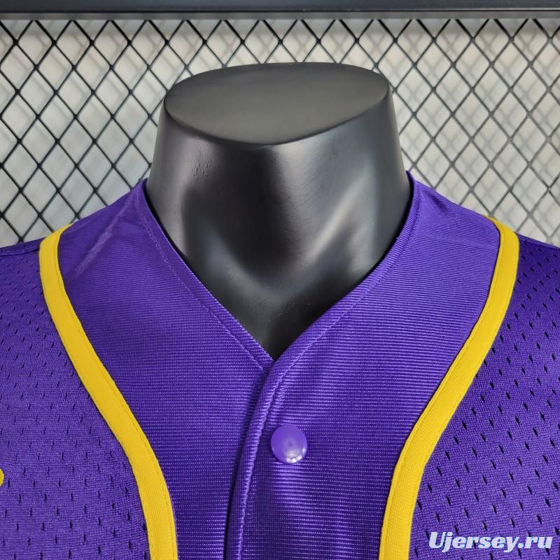 2023 NBA Lakers STATEMENT BASEBALL Purple Jersey