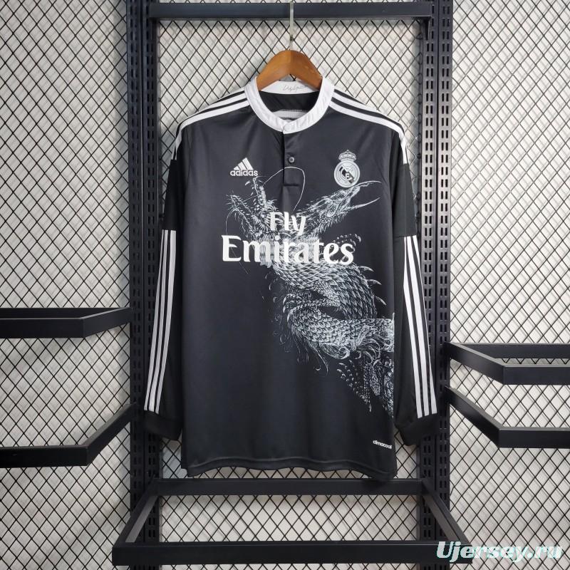 Retro 14/15 Real Madrid Third Black Dragon Long Jersey