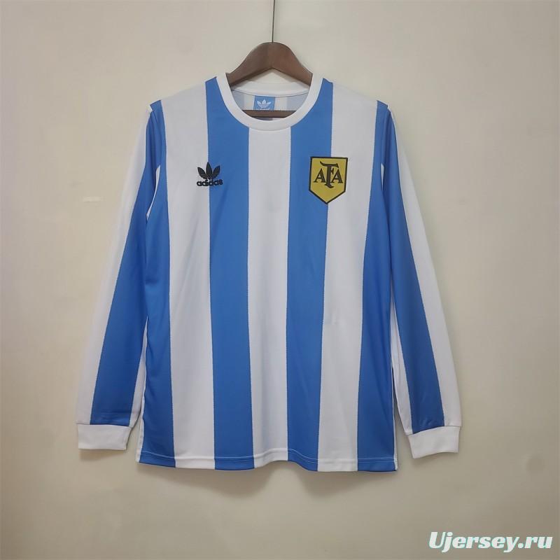 Retro 1978 Argentina Home Long Sleeve Jersey