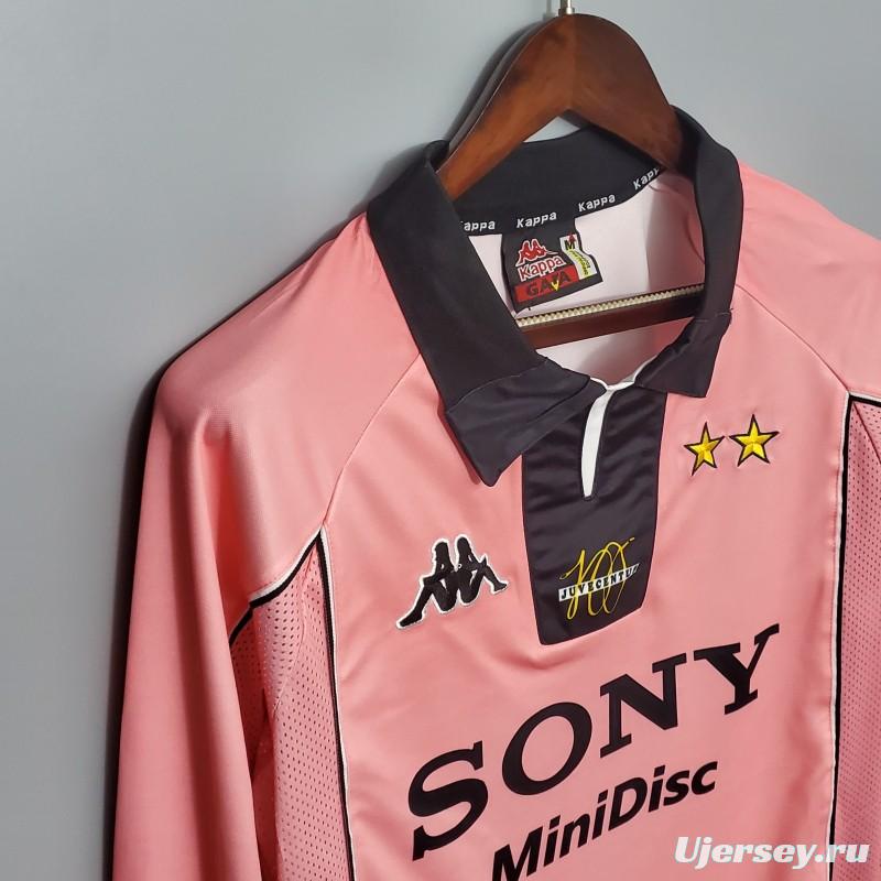 Retro 97/98 Juventus Away Pink Long Sleeve Jersey