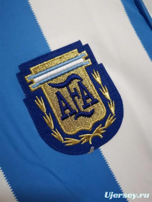 Retro 1986 Argentina Home Long Sleeve Jersey