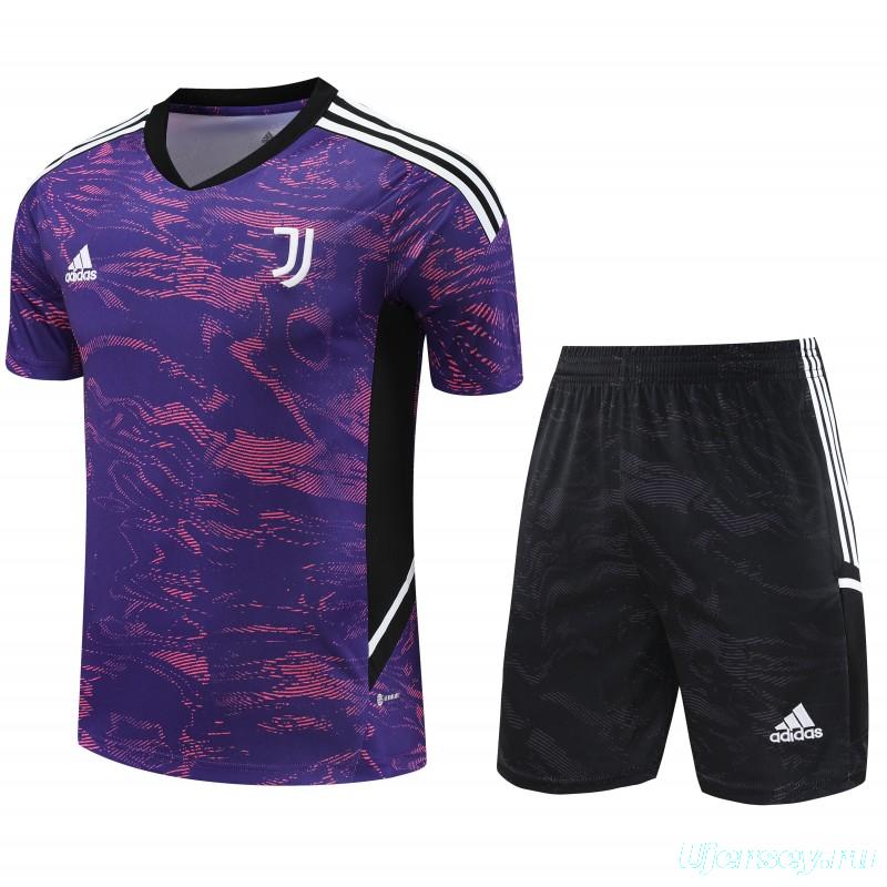 23-24 Juventus Purple Short Sleeve+Shorts