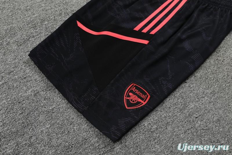 23-24 Arsenal Black Pattern Special Vest Jersey+Shorts